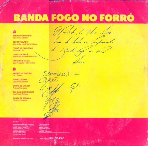 Capa Verso - Banda Fogo no Forró