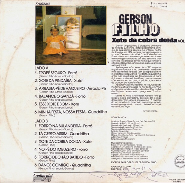 Gerson Filho - Vol. 16 - Xote da Cobra Doida - Verso