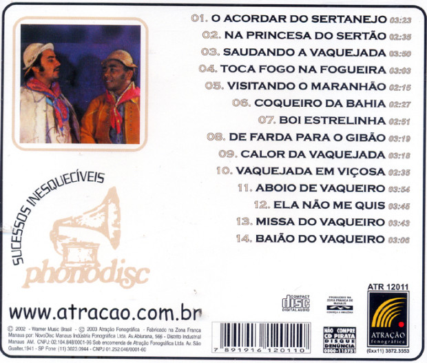 Vavá Machado e Marcolino - Aboios e Toadas - verso