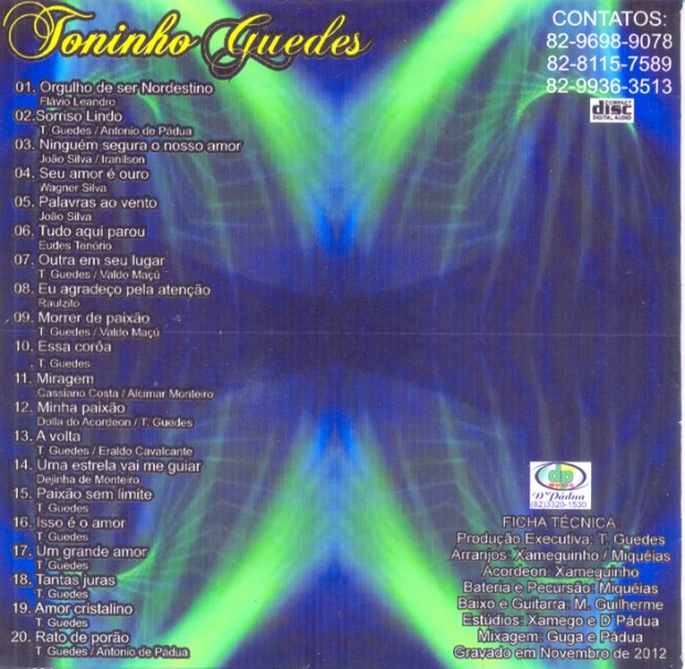 Toninho Guedes - Toninho Guedes. verso 700