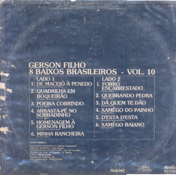 Gerson Filho - 8 Baixos Brasileiro - Vol.10 verso