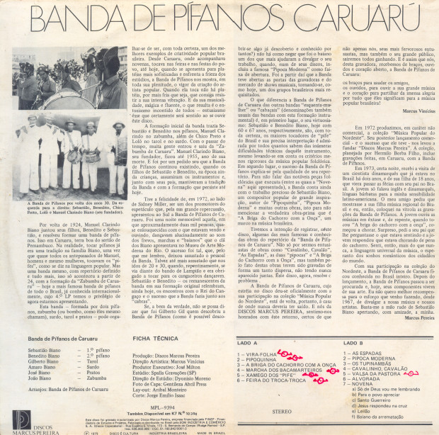 Banda de Pifano de Caruaru.- verso