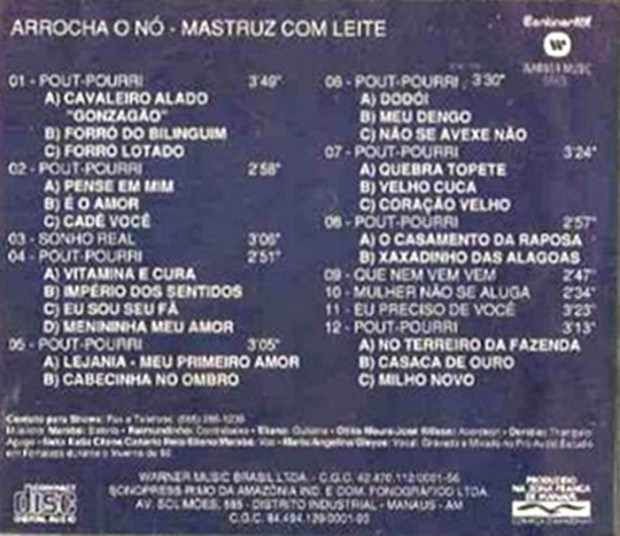 Mastruz Com Leite - Arrocha o Nó - verso