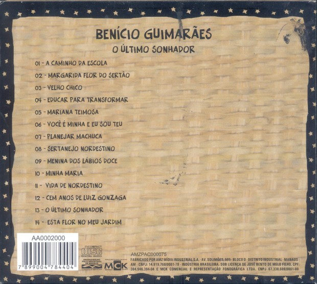 Benício Guimarães - O Último Sonhador - verso