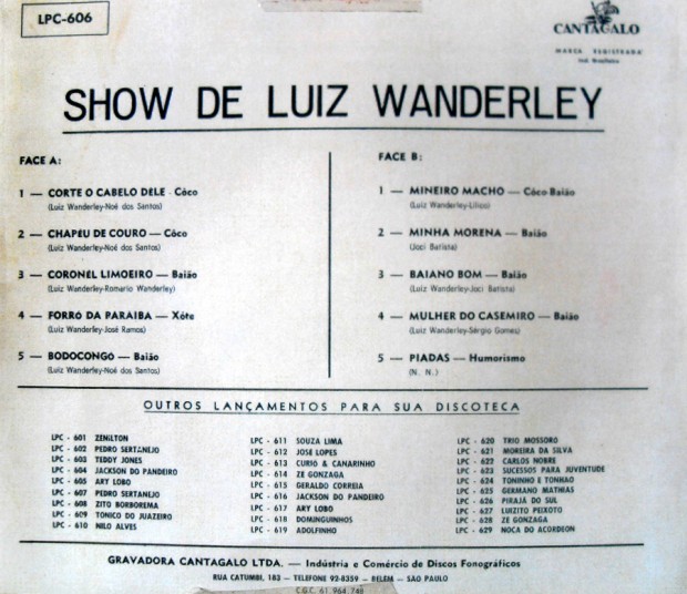 Luiz Wanderley - Show de Luiz Wanderley - verso