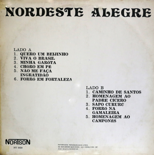 Coletânea – Nordeste Alegre - verso