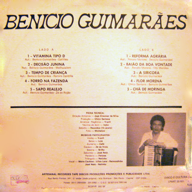 Benicio Guimarães - Vitamina Tipo D - Capa Verso