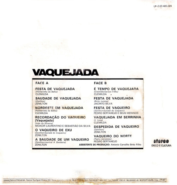 Vaquejada - Capa Verso