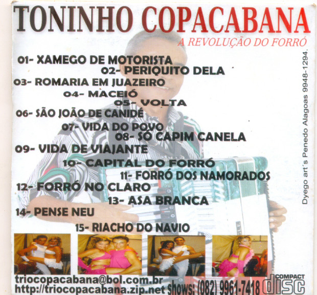 Toninho Copacabana - A Revolução do Forró - capa verso