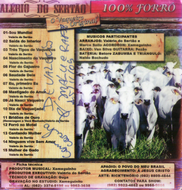 Valerio do Sertão - verso