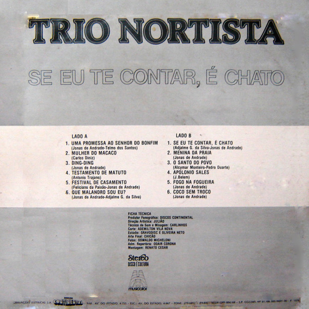 Trio Nortista - Se Eu te Contar e Chato - capa verso