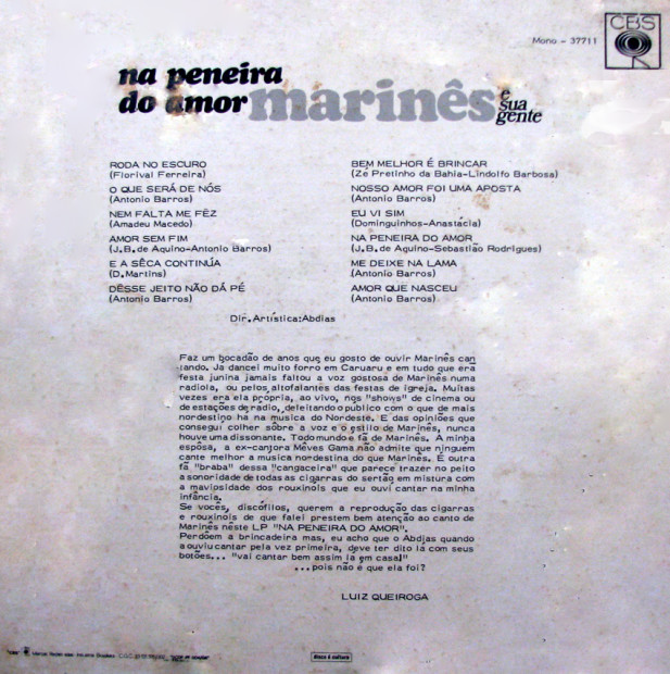 Marinês - Na Peneira do Amor - Verso