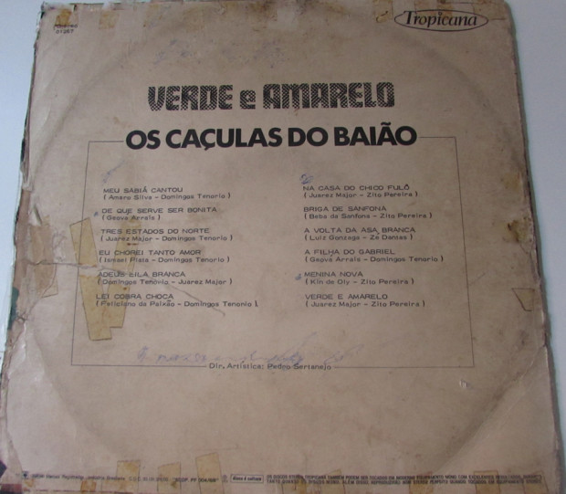 Os Caçulas do Baião - verso