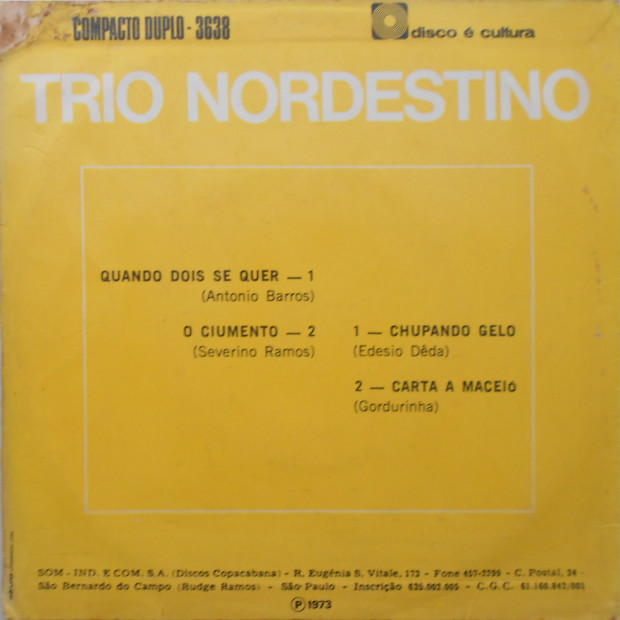 Trio Nordestino - Compacto Duplo - capa verso